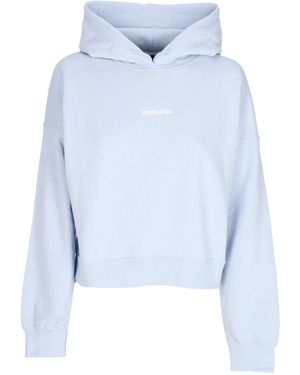 Propaganda Sudadera Con Capucha Corta Ligera Para Mujer W Ribs Crop Top Hoodie - Azul