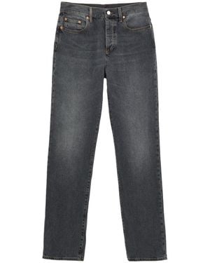 Gucci Pantalones De Denim Oscuro De Fite Regular - Gris