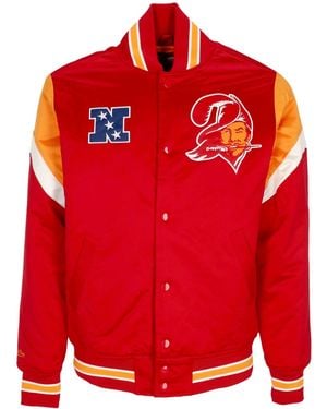 Mitchell & Ness Bomber Jacket Nfl Heavyweight Satin Jacket Tambuc - Red