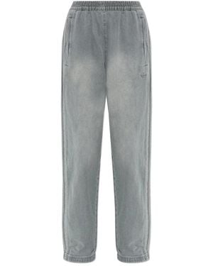 adidas Originals Side-Stripe Cotton Pants - Gray