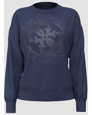 Guess Sudadera Con Logo Mujer Azul