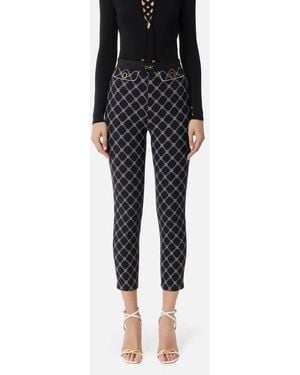 Elisabetta Franchi Frauenhose Pas7151E2 685 - Schwarz