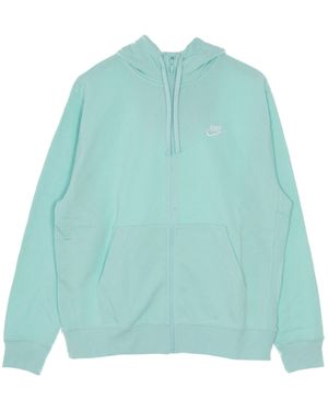 Nike Lightweight Hooded Sweatshirt With Zip Sportswear Club Hoodie Full Zip French Terry - Green