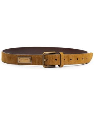 Dolce & Gabbana Velvet Logo Gurtel - Weiß