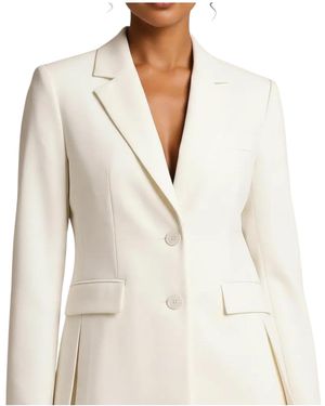 Imperial Single-Breasted Blazer With Thread Pockets And Side Slits - White