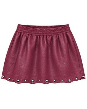 PAPER KID Miniskirt With Studs - Red
