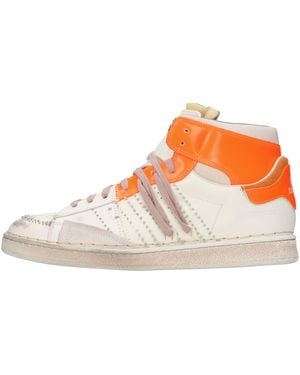 HIDNANDER Fluorescent High-Top Leather Sneakers - Multicolor