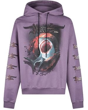 Phobia Sudadera Con Capucha Shark Pprint Sudadera Ligera Con Capucha Morada Para Hombre - Morado