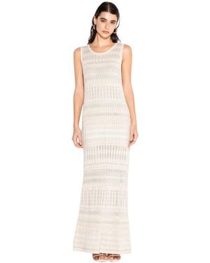 Akep Vestido De Mujer Rayado - Blanco