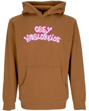 Obey Worldwide Butterfly 2 Basic Fleece Dameshoodie Met Capuchon - Bruin