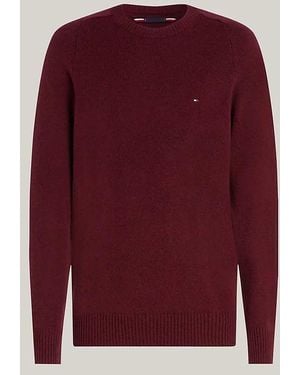 Tommy Hilfiger Hemden Mann Mw0Mw36535 Lammswool Tvy Tief Rouge Htr - Rot
