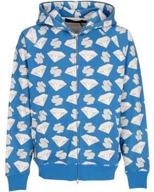 BBCICECREAM Ligero Hoodie Zip Diamantes &Amp;Amp; Dolares Zip-Through Hooded - Azul