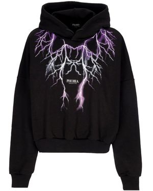 Phobia Sudadera Corta Ligera Con Capucha Para Mujer Sudadera Corta Con Capucha Lightning Negro/Purpura/Gris/Fucsia