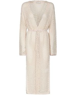 Akep Femme Cardigan Point Net Luxe - Blanc
