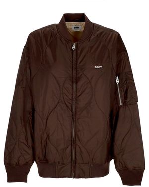 Obey Daybreak Ma-1 Bomber Bomber Jacket - Brown