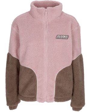 Karlkani Teddy Bear W Sport Patch Teddy Block Chaqueta De Chandal Para Mujer Rosa/Taupe