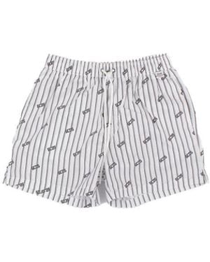 Gcds Badeanzug Fur Herren B1Em3902Aw2 10 Wesentliche Pinstripe Wimshorts Weib - Weiß