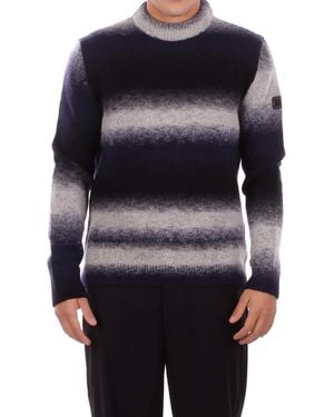 Barbour Knitted Mkn1692 Bk11 Vector Color Block Crew Jump - Blue