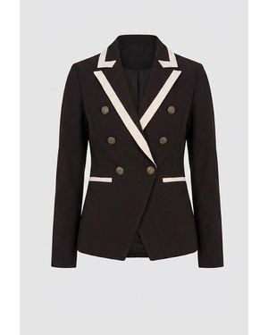 GAUDI Double-Breasted Jacket With Contrasting Profiles - Black