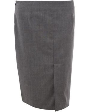 Lardini Wool Pencil Skirt - Gray