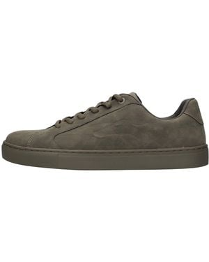 Trussardi Suede Eco-Leather Rubber-Soled Sneakers - Brown