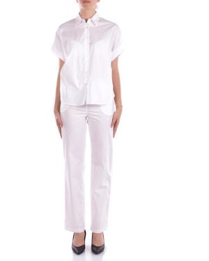 Manila Grace Pants P264Cu Ma009 Straight Optic Pants - White