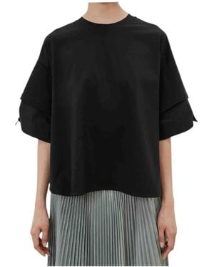MEIMEIJ T-Shirt Over Double Sleeve - Black