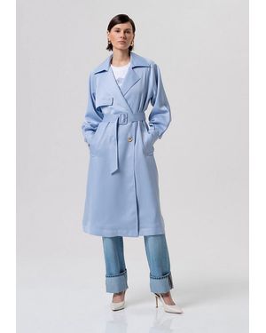 Fracomina Chaleco De Trinchera Mujer Lightblue - Azul