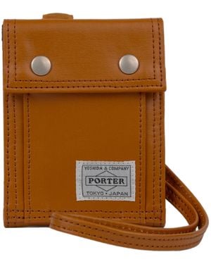 PORTER-YOSHIDA &amp; CO Free Style Wallet With Camel Shoulder Strap - Brown