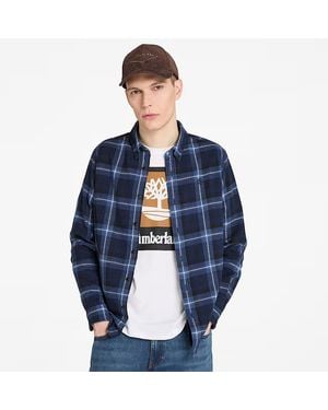 Timberland Camisas Hombre Tb0A44Xqv821 Franela Comprobar Mal Peso Pavo En Yd - Azul