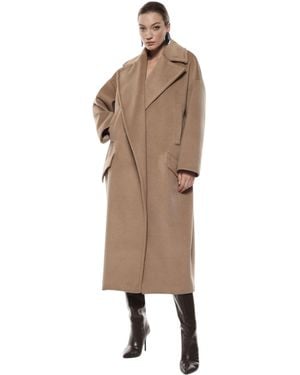 Imperial Coat Over With Maxi Revers And Pockets - Natural