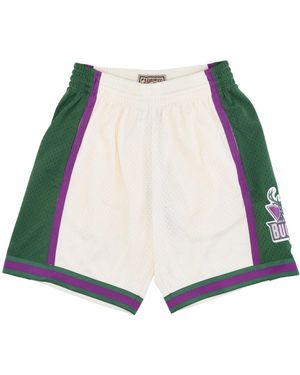 Mitchell &amp; Ness Herren-Basketballshorts Nba Team Color Swingman Shorts Hardwood Classics 2000 Milbuc - Weiß