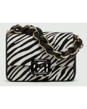 Marella Mujer Bolso Rayado Blanco