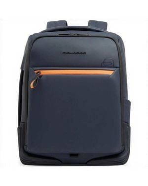Piquadro Backpack Travel C2Ow Water-Resistant With Laptop 15.6' And Ipad - Blue