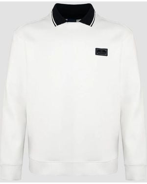 Paul & Shark Sweatshirt With Polo Neck Snow - White