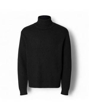 SELECTED Slhcody Ls Knit Entspannter Rollenhals - Schwarz