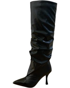 Marc Ellis Boots Heel 9Cm Draped With Paint Tip - Black