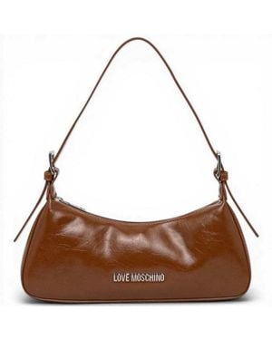 Love Moschino Hobo Bag Logo Leather Leather - Brown
