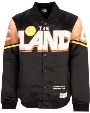 KTZ Bomber Jacket Nba Ce Snap Satin Jacket Clecav - Black