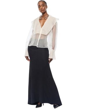 Erika Cavallini Semi Couture Damen Elite Hemd Organza - Weiß