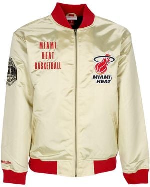 Mitchell & Ness Bomber Jacket Nba Team Og 2.0 Lightweight Satin Jacket Vintage Logo Miahea - Green
