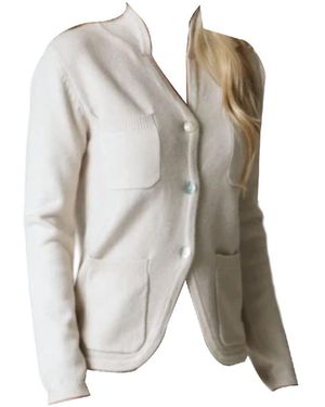 White Wise Cardigan With Pockets 18144 - Natural