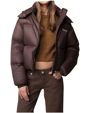 hinnominate Short Jacket With Hood - Brown