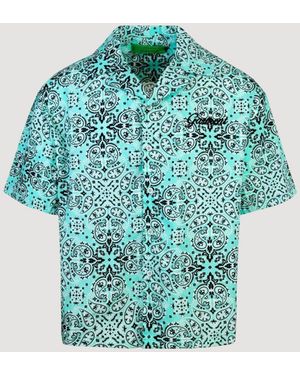 GARMENT WORKSHOP Paisley Vendana Camisa Manga Corta - Azul