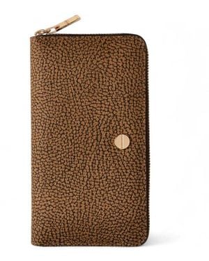 Borbonese Wallet Op Natural/Nero - Marrón