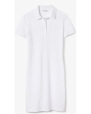 Lacoste Slim Fit Stretch Mini Piqué Polo Dress - White