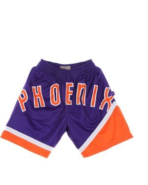 Mitchell &amp; Ness Basketball Shorts Nba Big Face Blown Out Fashion Short Hardwood Classics Phosun - Blue