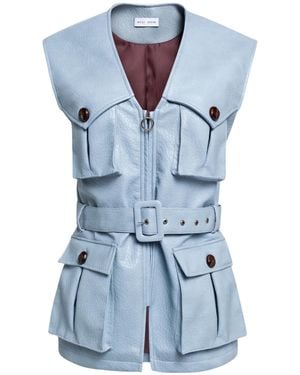 WEILI ZHENG Vest With Belt - Blue