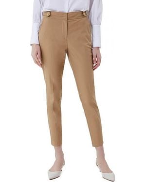 Liu Jo Cigarette Pants Cotton Tasche Fibbie Ca1005T2398-X0341 - Natural