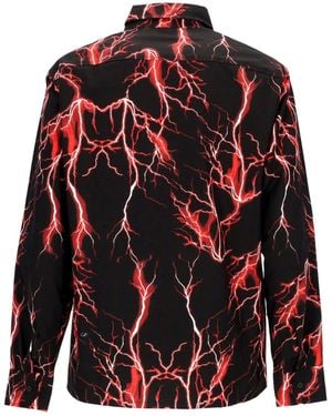 Phobia Long Sleeve Shirt All Over Lightning Shirt - Red